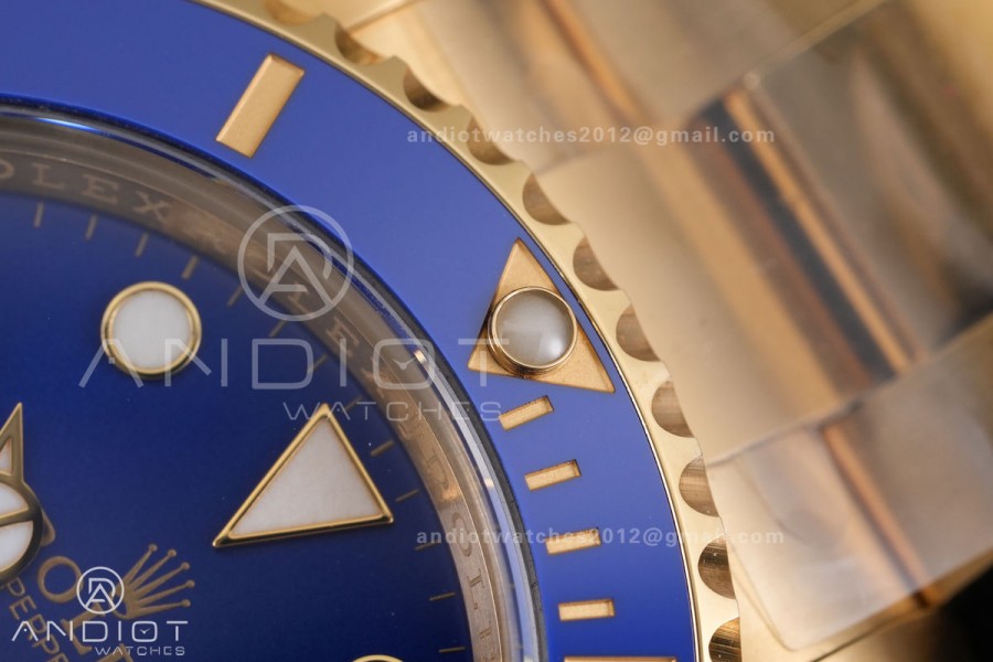 Submariner 116618 LB Blue Ceramic VF 1:1 Best Edition 904L Steel on YG Bracelet DD3135