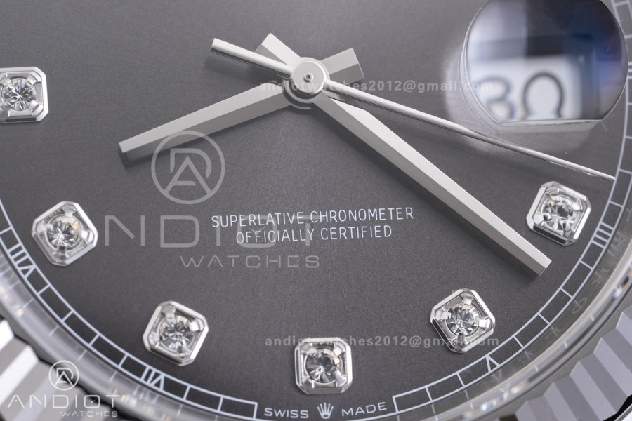 DateJust 41 126334 904L SS VF 1:1 Best Edition Gray Diamonds Dial on Jubilee Bracelet DD3235