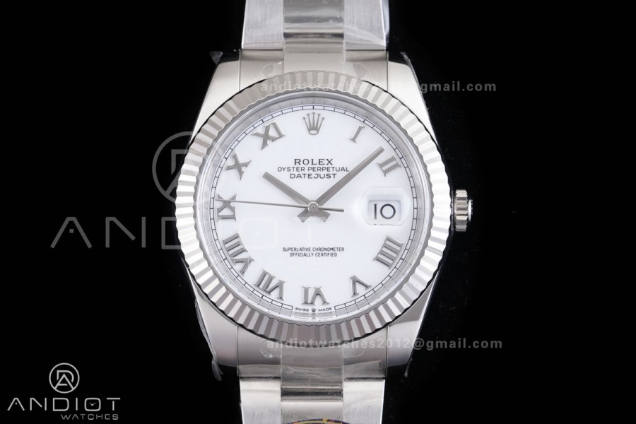 DateJust 41 126334 904L SS VF 1:1 Best Edition White Roman Dial on Oyster Bracelet DD3235