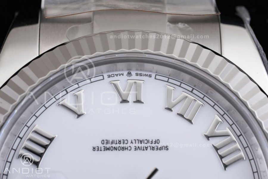 DateJust 41 126334 904L SS VF 1:1 Best Edition White Roman Dial on Oyster Bracelet DD3235