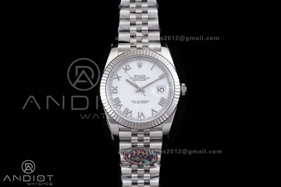 DateJust 41 126334 904L SS VF 1:1 Best Edition White Roman Dial on Jubilee Bracelet DD3235