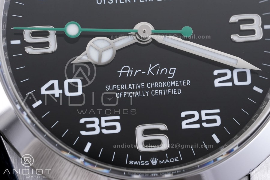 Air-King 126900 VF 1:1 Best Edition 904L Steel Black Dial on SS Bracelet DD3230