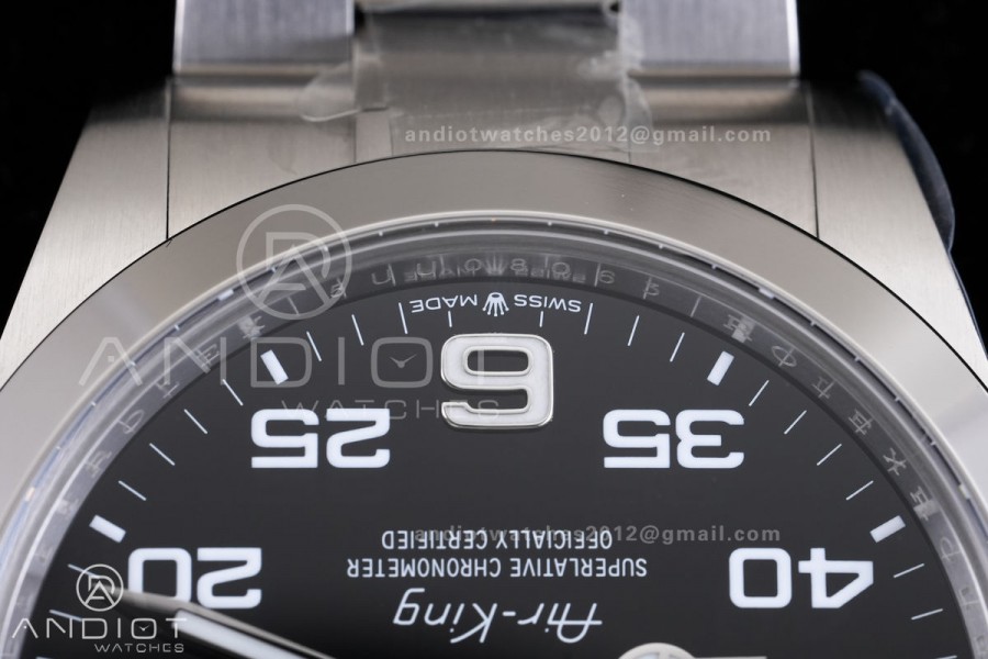 Air-King 126900 VF 1:1 Best Edition 904L Steel Black Dial on SS Bracelet DD3230