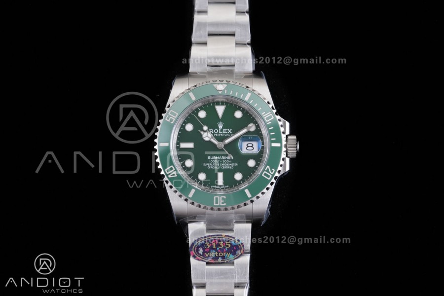 Submariner 116610 LV Green Ceramic VF 1:1 Best Edition 904L Steel on SS Bracelet DD3135