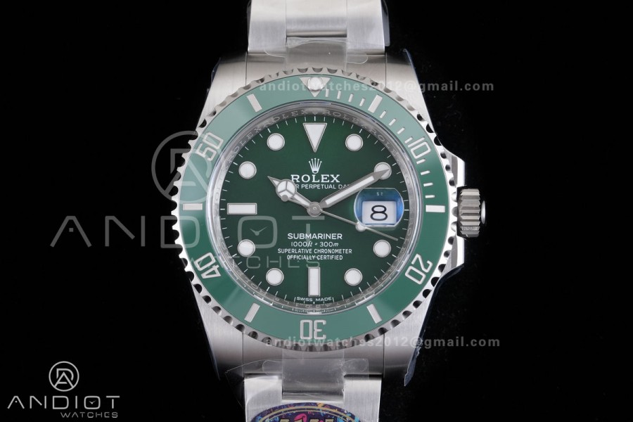 Submariner 116610 LV Green Ceramic VF 1:1 Best Edition 904L Steel on SS Bracelet DD3135
