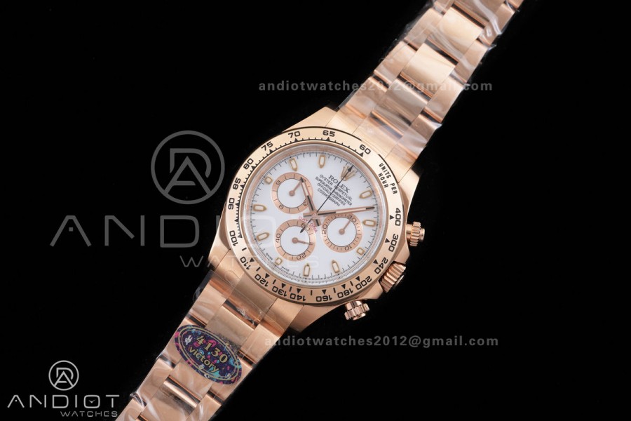 Daytona 116505 VF 1:1 Best Edition 904L Steel White Dial on RG Braclet DD4130