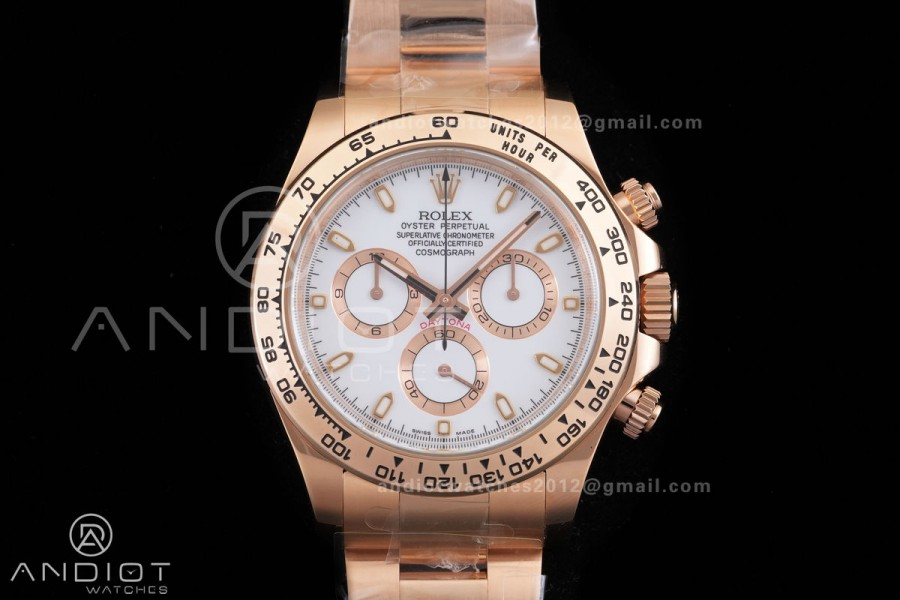 Daytona 116505 VF 1:1 Best Edition 904L Steel White Dial on RG Braclet DD4130