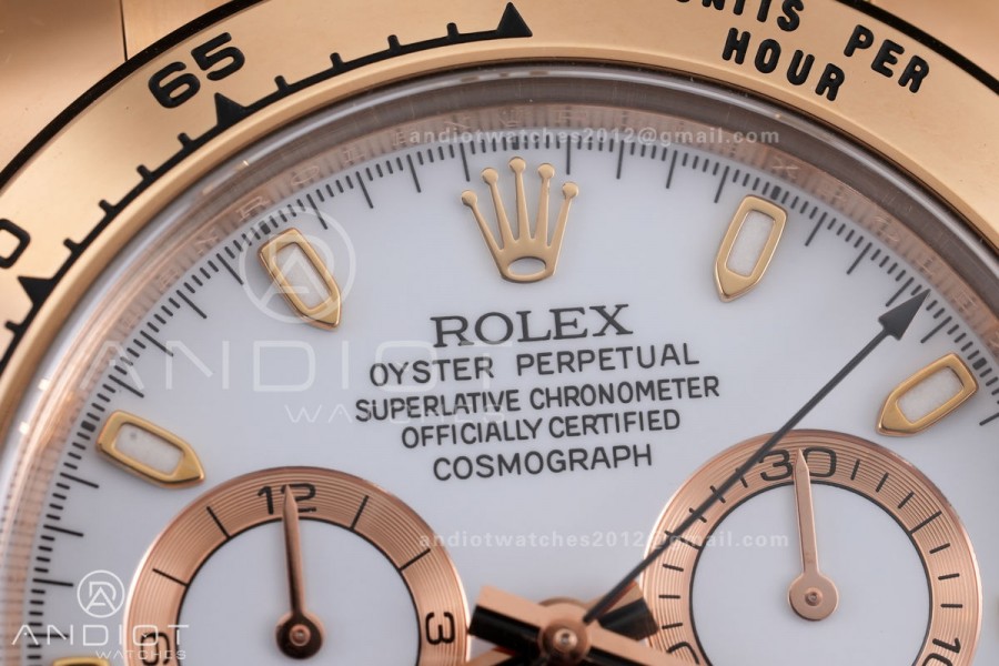 Daytona 116505 VF 1:1 Best Edition 904L Steel White Dial on RG Braclet DD4130