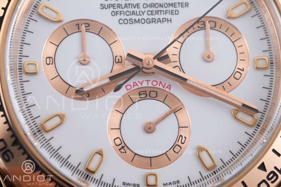 Daytona 116505 VF 1:1 Best Edition 904L Steel White Dial on RG Braclet DD4130
