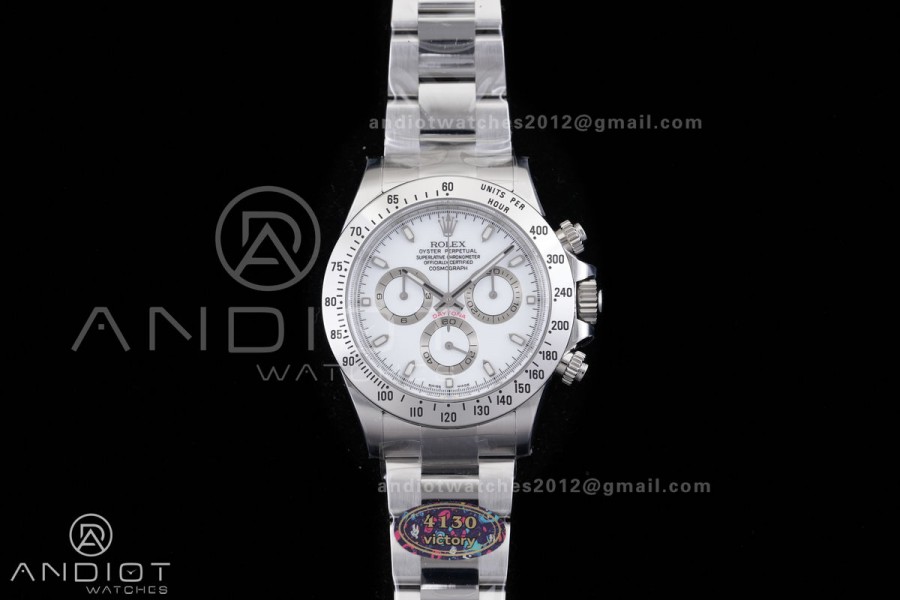 Daytona 116520 VF 1:1 Best Edition 904L Steel White Dial on SS Braclet DD4130
