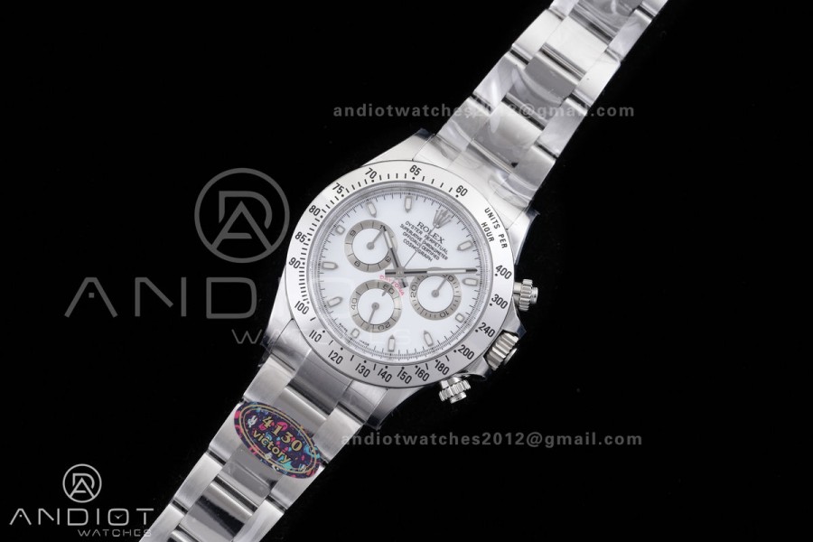 Daytona 116520 VF 1:1 Best Edition 904L Steel White Dial on SS Braclet DD4130