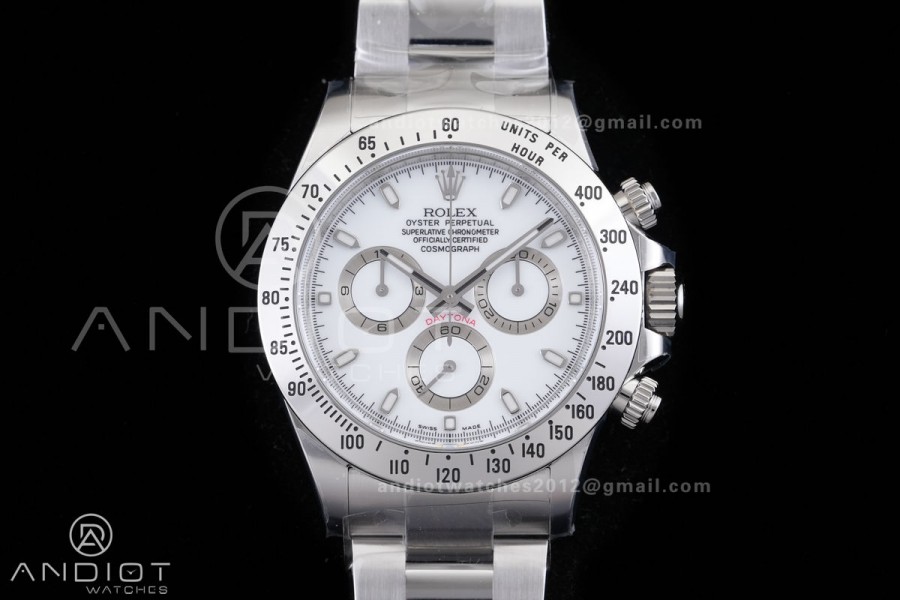 Daytona 116520 VF 1:1 Best Edition 904L Steel White Dial on SS Braclet DD4130