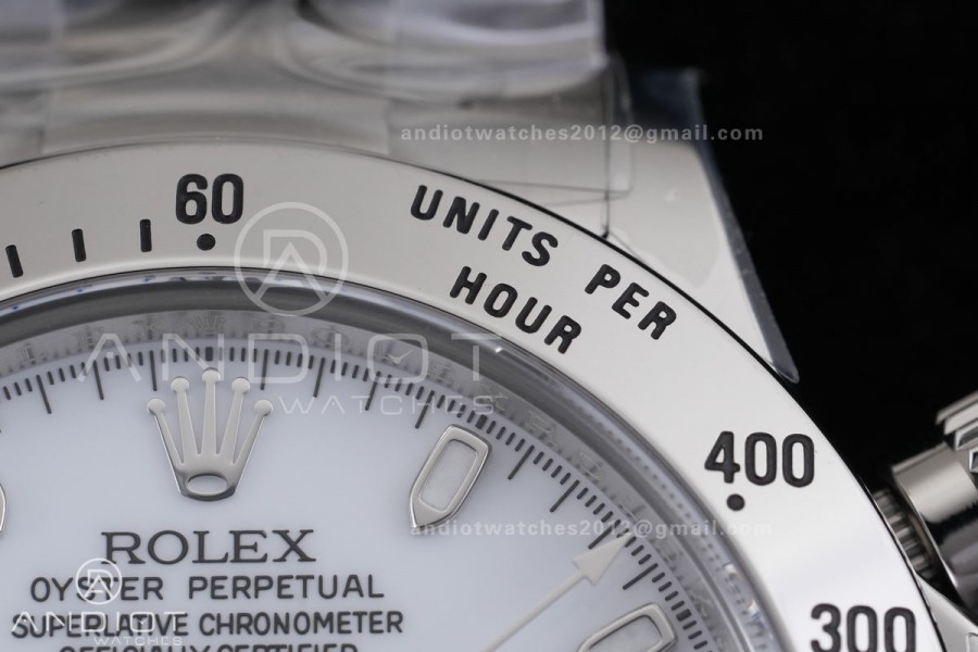 Daytona 116520 VF 1:1 Best Edition 904L Steel White Dial on SS Braclet DD4130