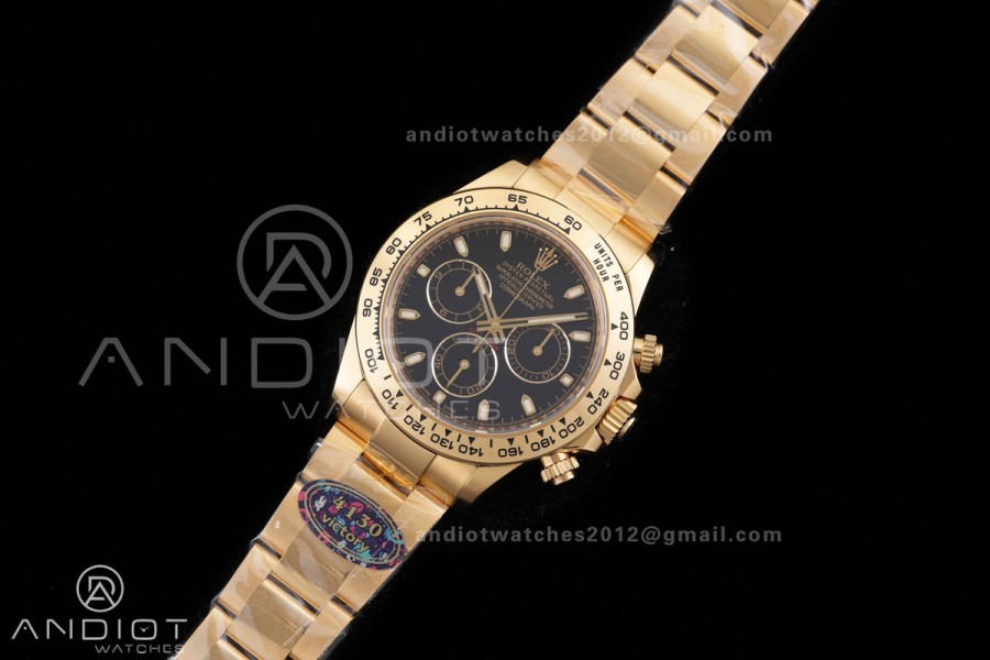 Daytona 116508 VF 1:1 Best Edition 904L Steel Black Stick Dial on YG Braclet DD4130