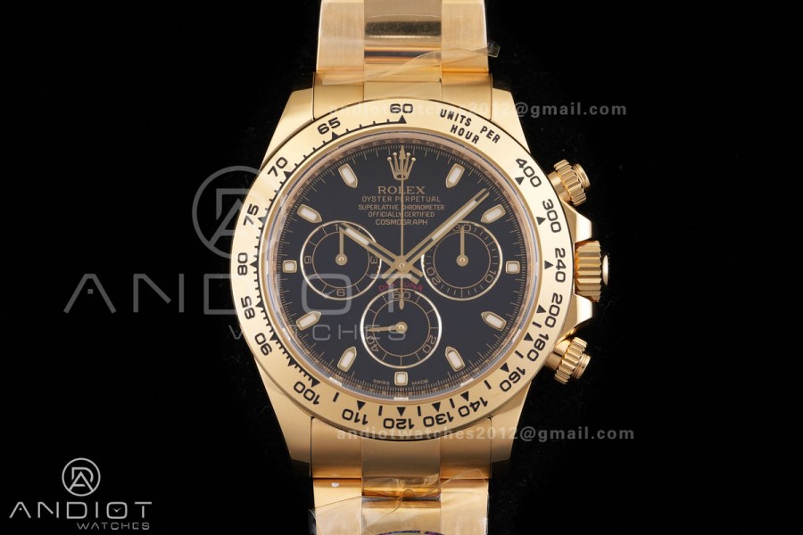 Daytona 116508 VF 1:1 Best Edition 904L Steel Black Stick Dial on YG Braclet DD4130