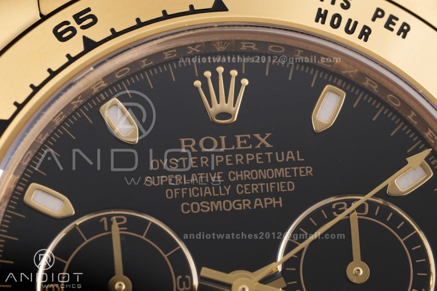 Daytona 116508 VF 1:1 Best Edition 904L Steel Black Stick Dial on YG Braclet DD4130