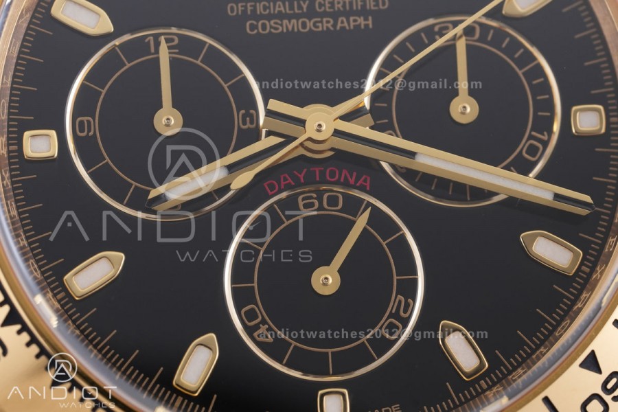 Daytona 116508 VF 1:1 Best Edition 904L Steel Black Stick Dial on YG Braclet DD4130