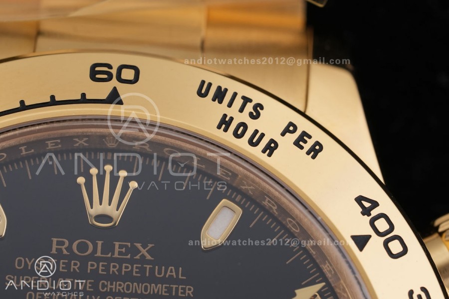 Daytona 116508 VF 1:1 Best Edition 904L Steel Black Stick Dial on YG Braclet DD4130