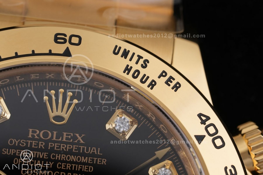 Daytona 116508 VF 1:1 Best Edition 904L Steel Black Diamonds Dial on YG Braclet DD4130