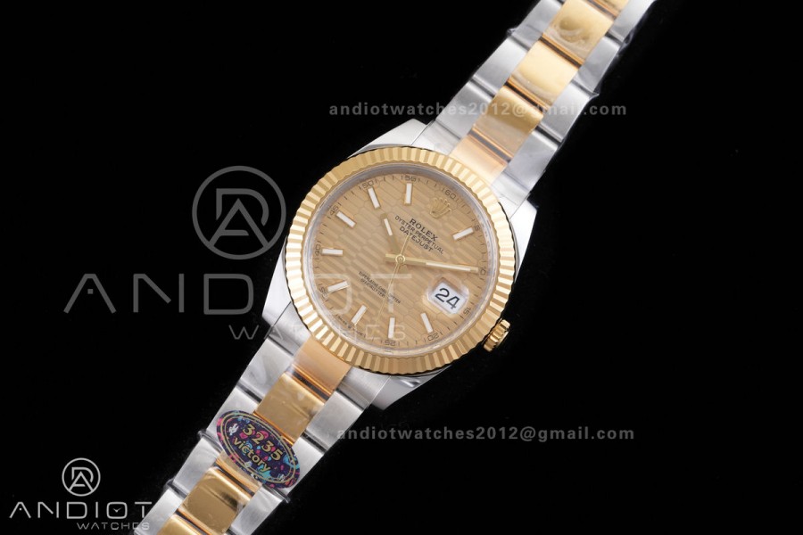 DateJust 41 126333 SS/YG VF 1:1 Best Edition 904L Steel YG Textured Dial on SS/YG Oyster Bracelet DD3235