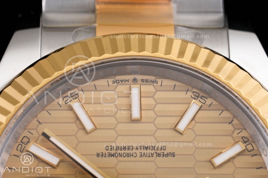 DateJust 41 126333 SS/YG VF 1:1 Best Edition 904L Steel YG Textured Dial on SS/YG Oyster Bracelet DD3235