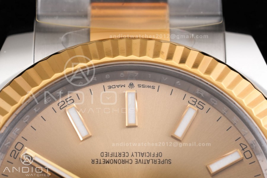 DateJust 41 126333 SS/YG VF 1:1 Best Edition 904L Steel YG Stick Dial on SS/YG Oyster Bracelet DD3235