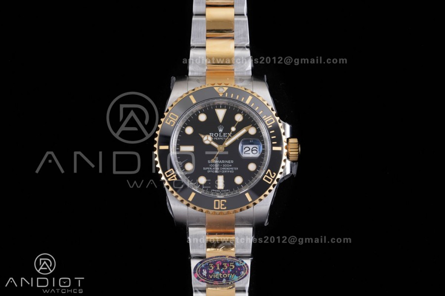 Submariner 116613 LN Black Ceramic VF 1:1 Best Edition 904L Steel on SS/YG Bracelet DD3135