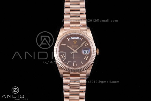 DayDate 40mm 228235 VSF Gain Weight V2 1:1 Best Edition Brown Roman Dial on President Bracelet VS3255