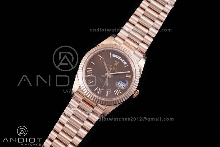 DayDate 40mm 228235 VSF Gain Weight V2 1:1 Best Edition Brown Roman Dial on President Bracelet VS3255