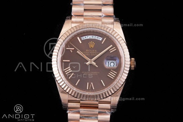 DayDate 40mm 228235 VSF Gain Weight V2 1:1 Best Edition Brown Roman Dial on President Bracelet VS3255