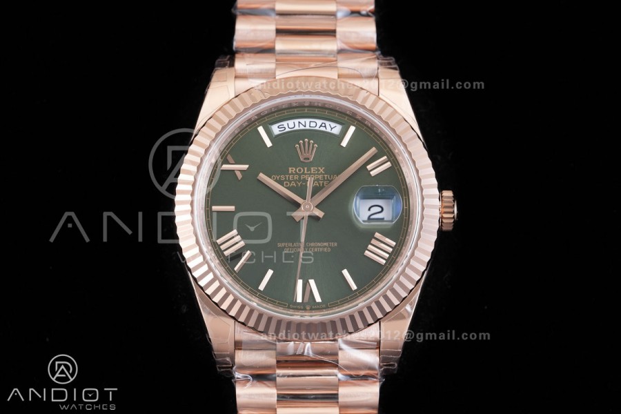 Day Date 228235 40mm Gain Weight V2 VSF 1:1 Best Edition Green Dial Roman Marker On RG President Bracelet DD3255