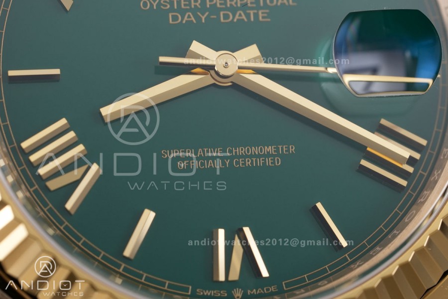 Day Date 228238 40mm Gain Weight V2 VSF 1:1 Best Edition Green Dial Roman Marker On YG President Bracelet DD3255