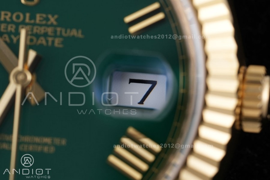Day Date 228238 40mm Gain Weight V2 VSF 1:1 Best Edition Green Dial Roman Marker On YG President Bracelet DD3255