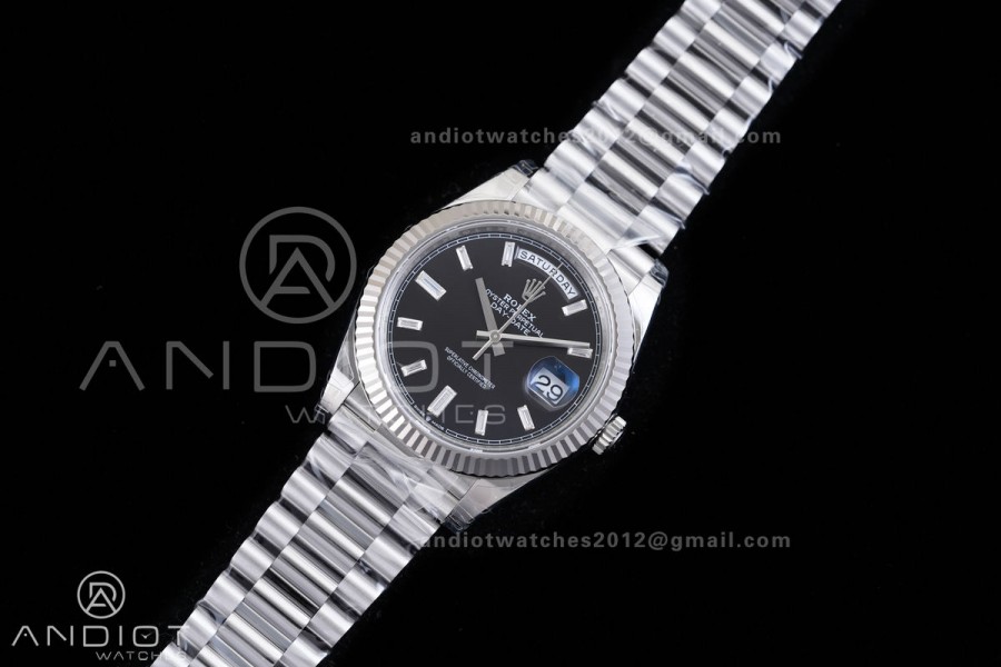 Day Date 228239 40mm Gain Weight V2 VSF 1:1 Best Edition Black Dial T Diamond Marker On President Bracelet DD3255