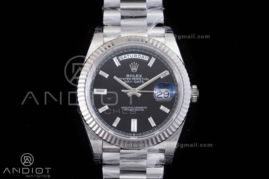 Day Date 228239 40mm Gain Weight V2 VSF 1:1 Best Edition Black Dial T Diamond Marker On President Bracelet DD3255