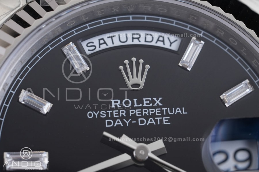 Day Date 228239 40mm Gain Weight V2 VSF 1:1 Best Edition Black Dial T Diamond Marker On President Bracelet DD3255