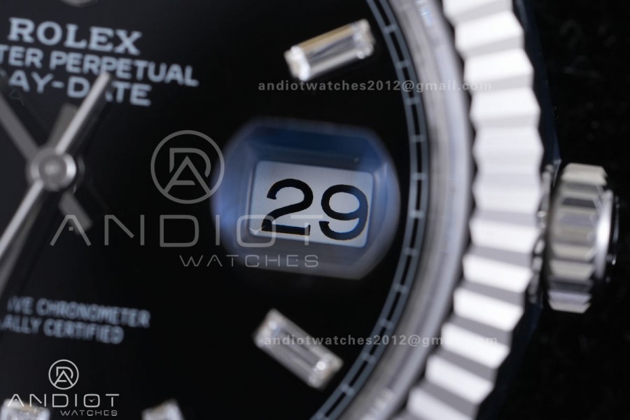 Day Date 228239 40mm Gain Weight V2 VSF 1:1 Best Edition Black Dial T Diamond Marker On President Bracelet DD3255