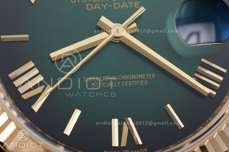 Day Date 228238 40mm 904L YG VSF 1:1 Best Edition Green Ombre Roman Dial On YG President Bracelet DD3255
