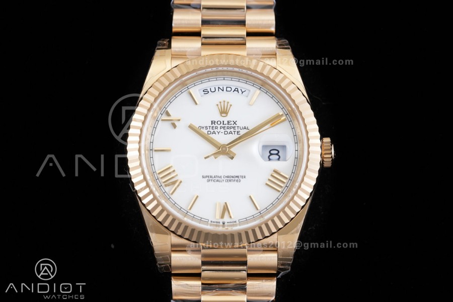 DayDate 40 228238 VSF 1:1 Best Edition White Roman Dial on President Bracelet VS3255