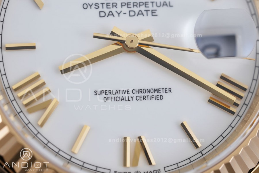 DayDate 40 228238 VSF 1:1 Best Edition White Roman Dial on President Bracelet VS3255