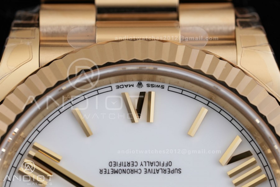 DayDate 40 228238 VSF 1:1 Best Edition White Roman Dial on President Bracelet VS3255