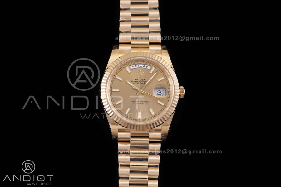 Day Date 228238 40mm 904L YG VSF 1:1 Best Edition Gold Dial On YG President Bracelet DD3255