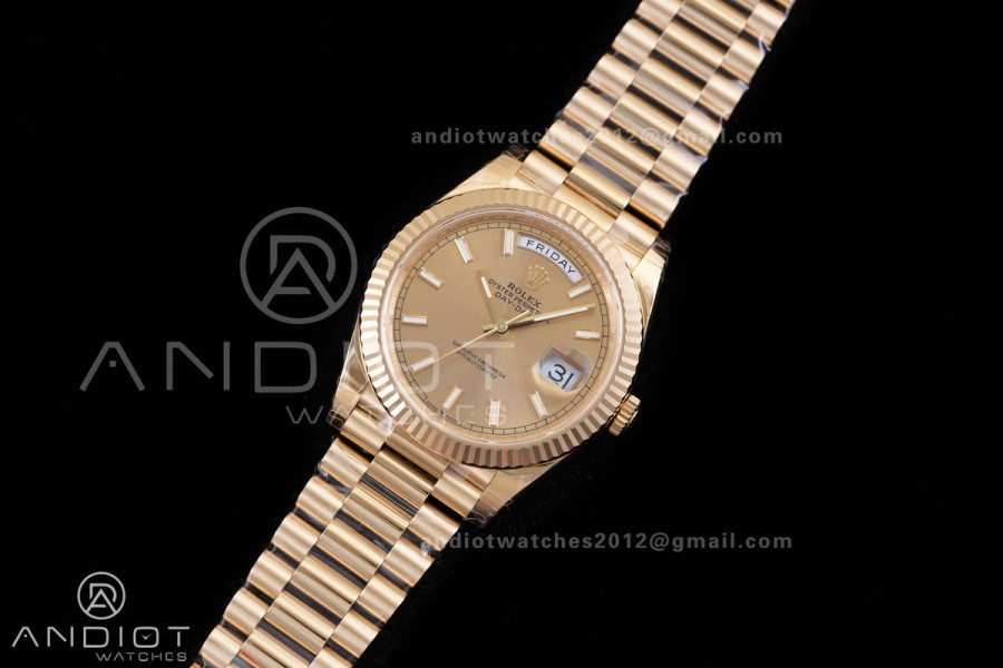 Day Date 228238 40mm 904L YG VSF 1:1 Best Edition Gold Dial On YG President Bracelet DD3255