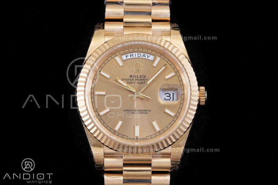 Day Date 228238 40mm 904L YG VSF 1:1 Best Edition Gold Dial On YG President Bracelet DD3255