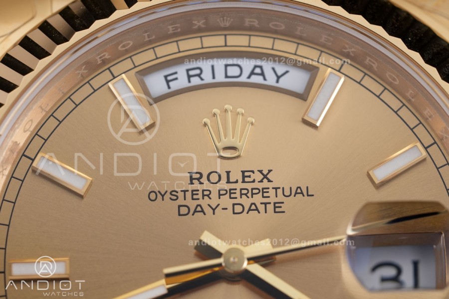 Day Date 228238 40mm 904L YG VSF 1:1 Best Edition Gold Dial On YG President Bracelet DD3255
