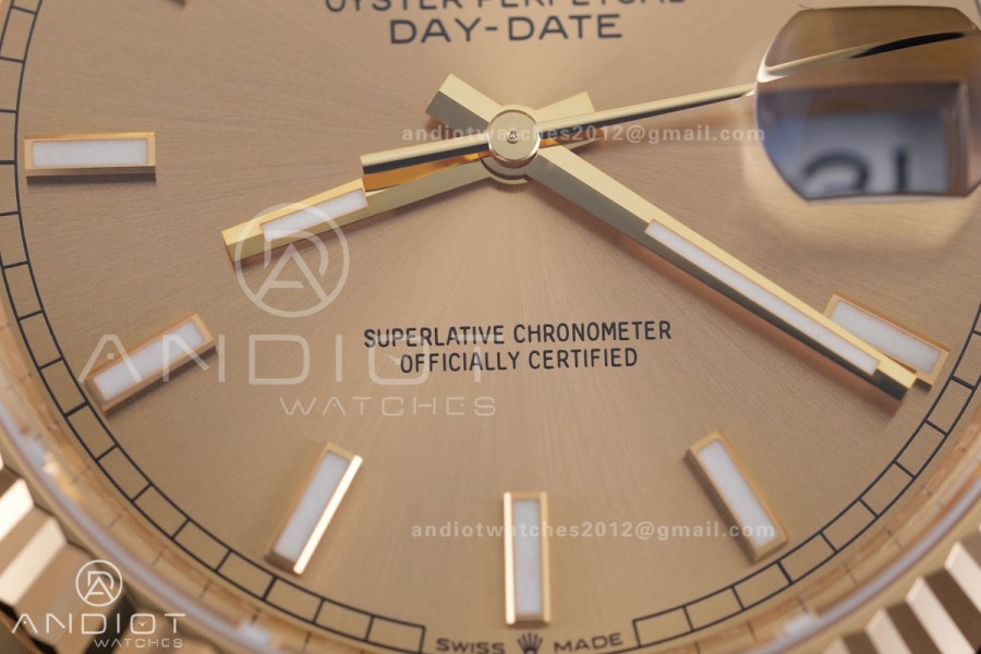 Day Date 228238 40mm 904L YG VSF 1:1 Best Edition Gold Dial On YG President Bracelet DD3255