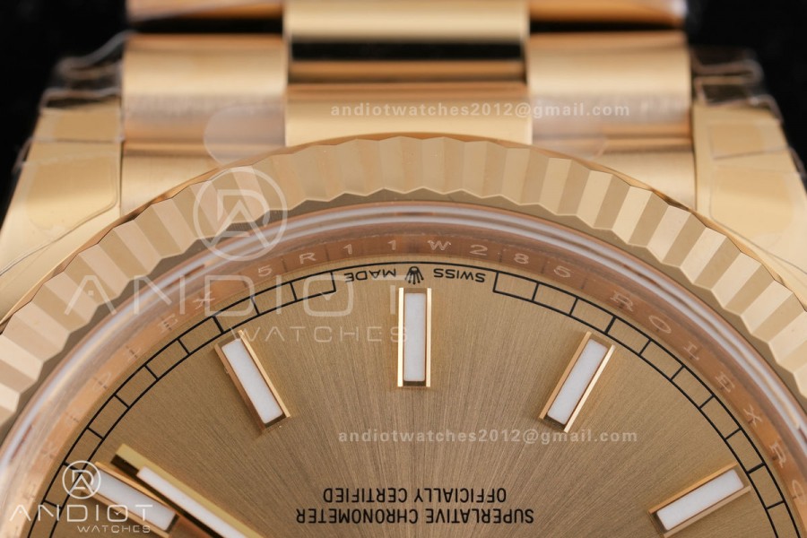 Day Date 228238 40mm 904L YG VSF 1:1 Best Edition Gold Dial On YG President Bracelet DD3255