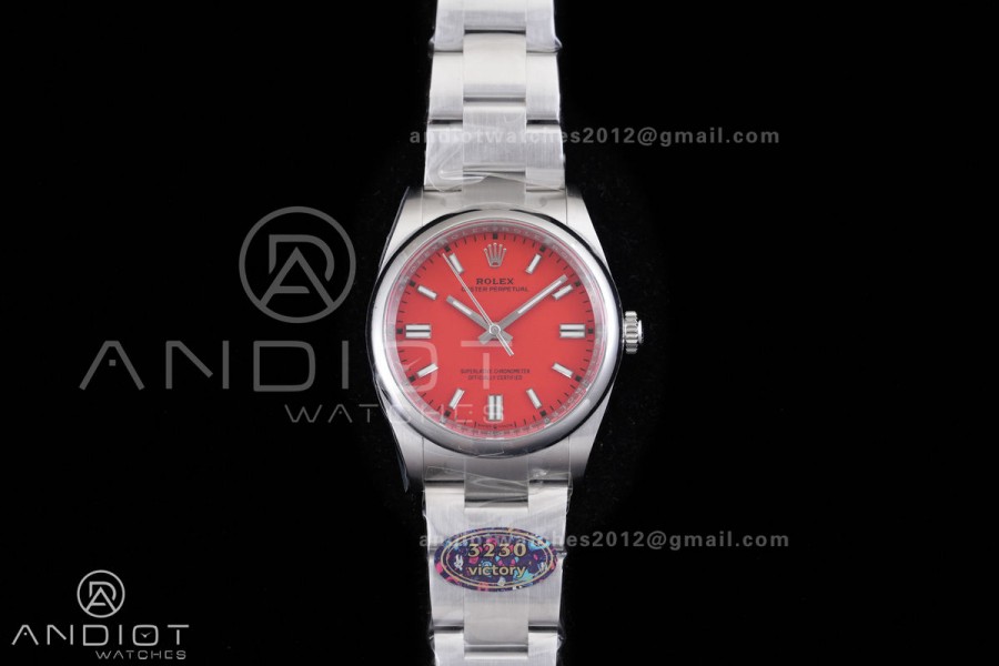 Oyster Perpetual 126000 36mm VF 1:1 Best Edition 904L Steel Red Dial DD3230