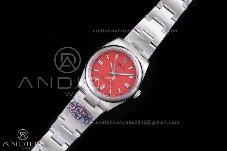 Oyster Perpetual 126000 36mm VF 1:1 Best Edition 904L Steel Red Dial DD3230