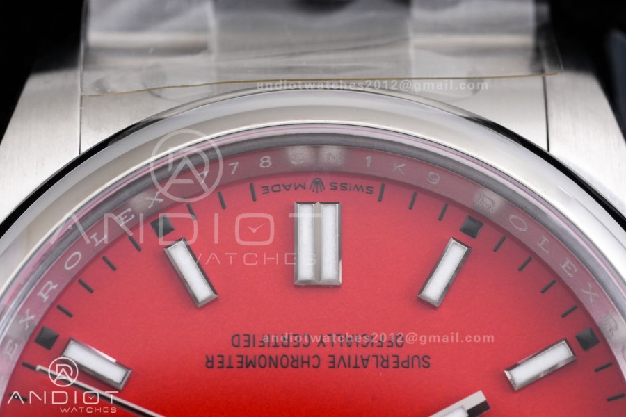 Oyster Perpetual 126000 36mm VF 1:1 Best Edition 904L Steel Red Dial DD3230